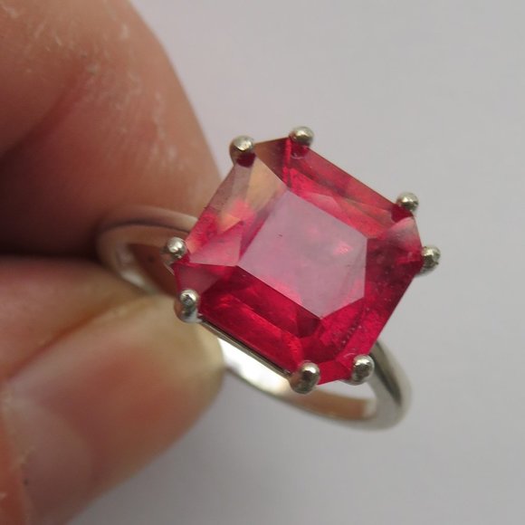 Magnificent Natural Raspberry Pink Ruby In Sterling Silver Ring, 4.65ct. - Picture 5 of 14